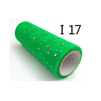 17 Green 15 см 10 ярдов блестки сердце Тюль рулоны Свадебные украшения марияж ткань тюль с блестками в руллонах DIY ремесло день рождения принадлежности - Цвет: 17 Green