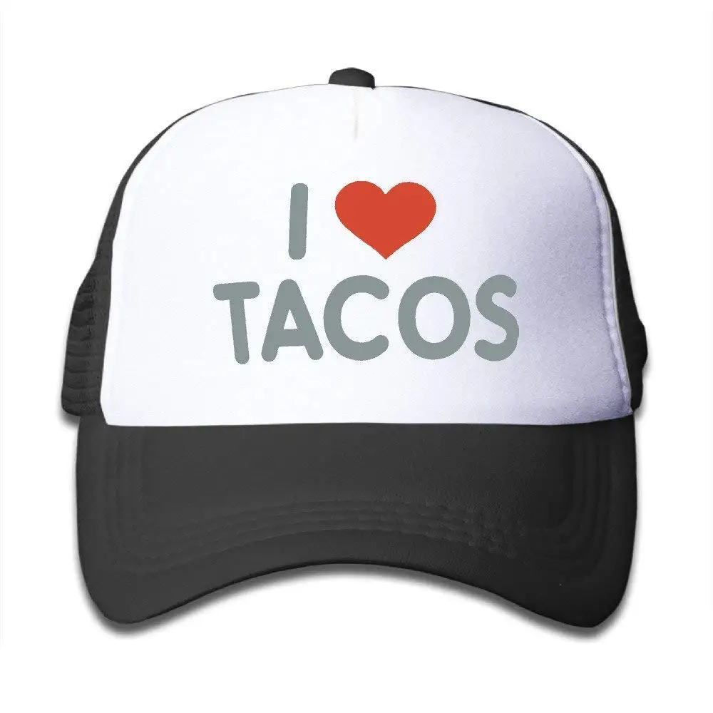 I Love Tacos простая кепка регулируемая задняя сетчатая Кепка для мальчика и девочки черная