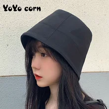 YOYOCORN, осенняя и зимняя шапка-ведро, Рыбацкая шапка, женская, Ниша, дизайнерская, одноцветная, дикая, прямая, шапка для бассейна
