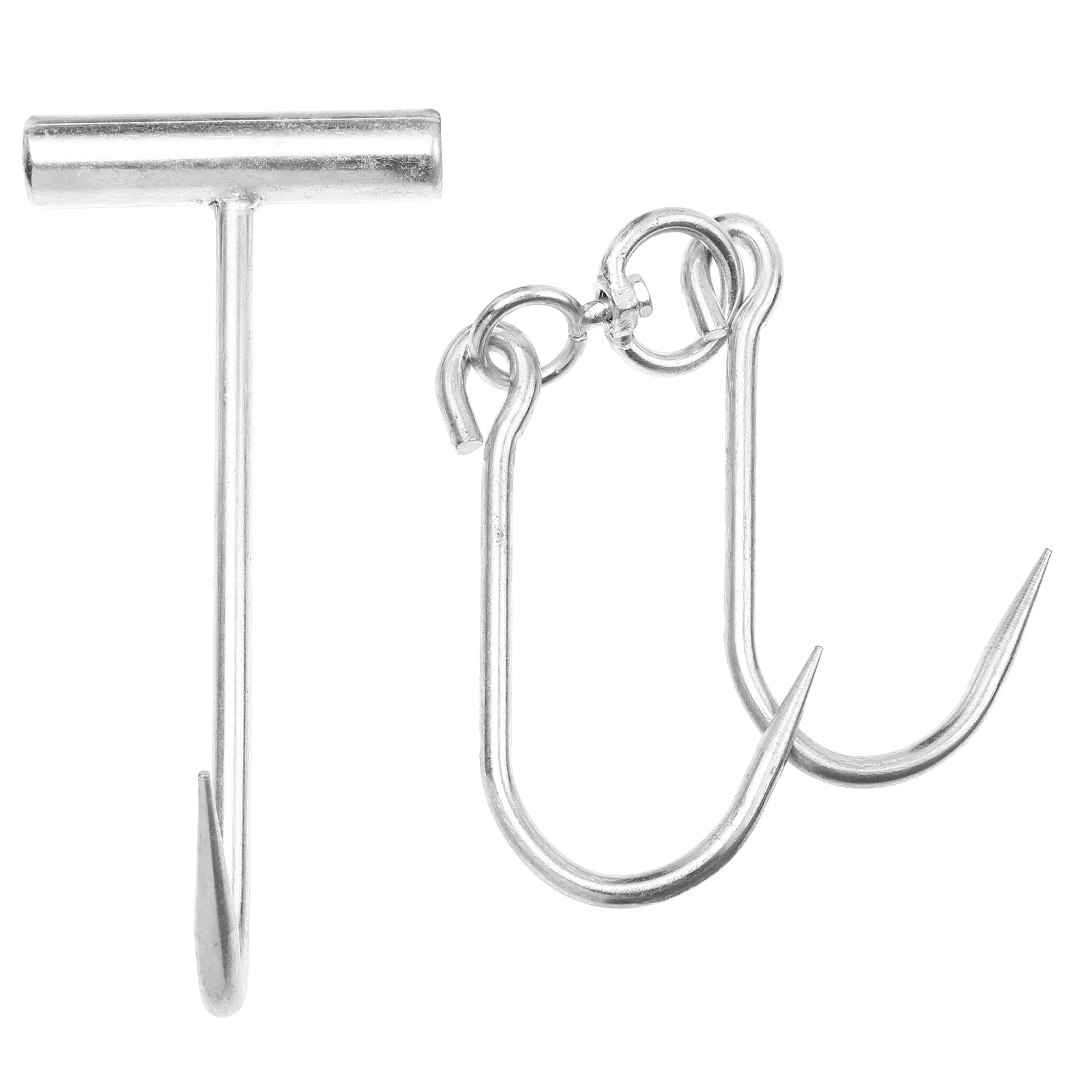 2pcs Meat Hooks Poultry Hooks Butcher Hooks Steel Pork Hooks Barbecue