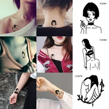 Sexy tatuagens arte do corpo à prova dwaterproof água temporária tatuagem adesivo preto falso adesivos para mulher menina flor vara transferência de água linha 3d(China)