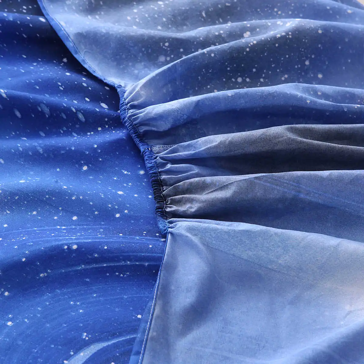 Простыня для наматрасника 3D Galaxy, эластичная простыня+ простыни+ наволочка, покрывала для постельного белья с защитой от пыли