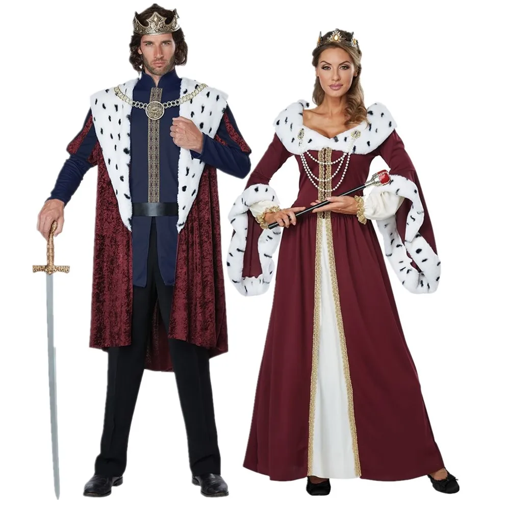prima Cierto es bonito Disfraz Retro real para Halloween, traje Sexy para pareja, corte europeo,  Rey y Reina, vestido de fiesta de navidad| | - AliExpress