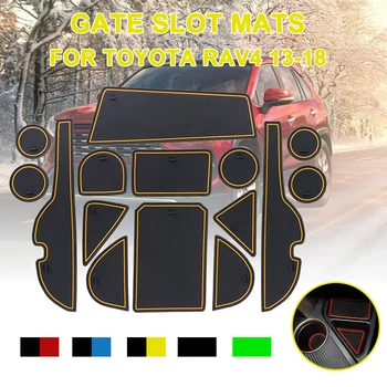 

15pcs for Toyota RAV4 2013-2018 Anti-Slip Gate Slot Mat Rubber Coaster Accessories for RAV 4 2013 2014 2015 2016 2017 2018