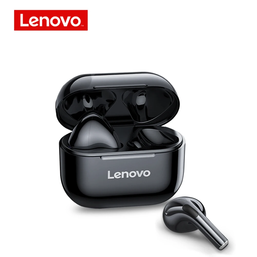 Lenovo-auricular inalámbrico LP40 TWS, Original, con Bluetooth 5,0, estéreo Dual, reducción de ruido, bajo, Control táctil, modo de reposo Larga, 300mAH