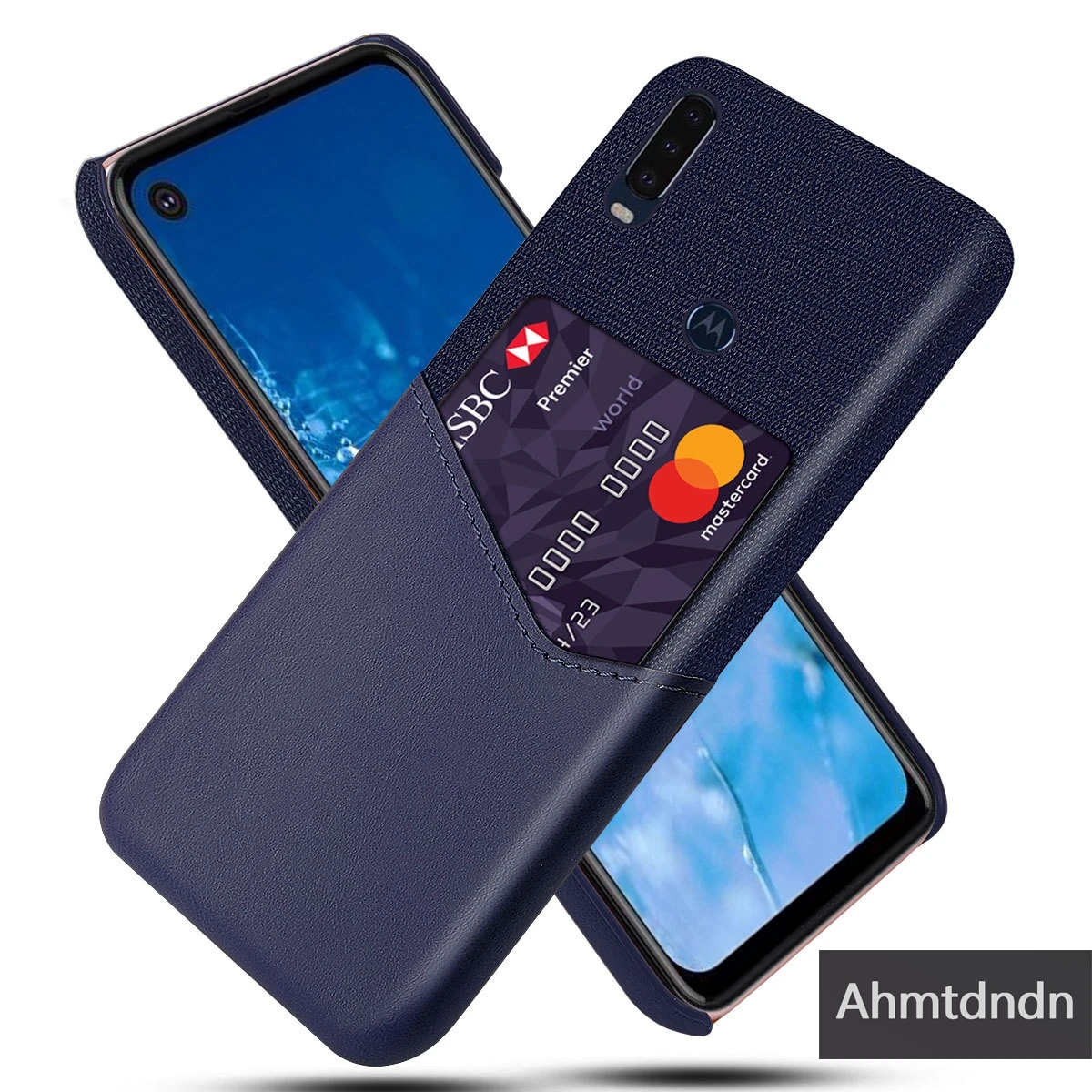 Кожаный чехол DCK из жесткой ткани с карточками для телефона MOTO G9 Play G8 G7 Plus One MACRO P30