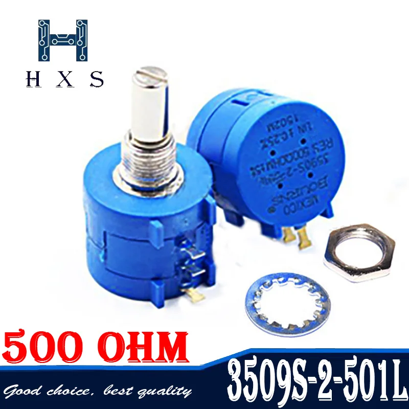 1 шт. 3590S-2-501L 3590S 500 Ом 501 3590S-2-501 3590S-501Precision Регулируемое сопротивление серия 3590S-2 |