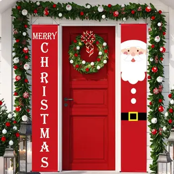 

Merry Christmas Decor Banners New Year Outdoor Indoor Christmas Decorations Welcome Bright Red Xmas Porch Sign Hanging 2020