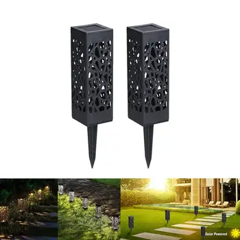 

2Pcs Hollow Out Solar Energy Lawn Lamp Garden Courtyard Landscape Light