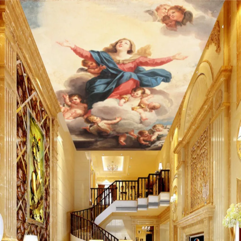 Drop Shipping Custom 3D Photo Wallpaper Oil Painting Religious Characters Living Room Stairs Ceiling Decorative Mural | Обустройство