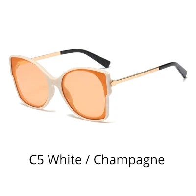 C5 White-Champagne Ralferty больших размеров солнцезащитные очки для женщин большие Винтажные Солнцезащитные очки для женщин черные нерегулярные Солнцезащитные очки женские zonnebril dames F95207 - Цвет линз: C5 White-Champagne