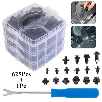 

625PCS Car Auto Push Retainer Clips & Plastic Fasteners Set for GM Toyota Honda