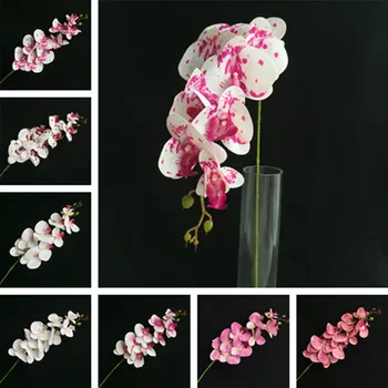 

5Pcs Fake Real Touch PU Orchids 41.34" Length Simulation 3D Printing Phalaenopsis for Wedding Home Decorative Artificial Fl