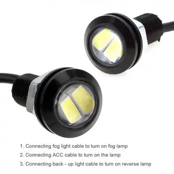 

10pcs Truck Eagle Eye Lights Car LED Eagle Eye Fog Light DRL Reverse Backup Lamp White 6000K 9W 18MM 5730SMD