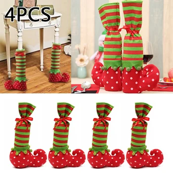 

4PCS Christmas Chair Leg Foot Cover Table Decoration For Party Dinner Christmas