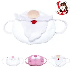 Женская рождественская маска для рта, мягкая зимняя теплая Милая мультяшная маска с кроликом Санта маффле, маски со ртом для лица