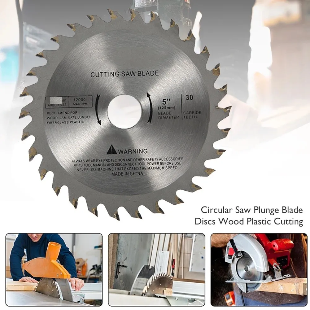 TCT Saw Blade 125mm Cutting Disc For Hard Wood Thin Metal Plastic Workpieces DIY Cutting circular saw blade