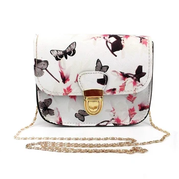 

AUAU-Women Shoulder Bags Butterfly Flower Printing Handbag Shoulder Tote Messenger Bag Crossbody Handbags (White)