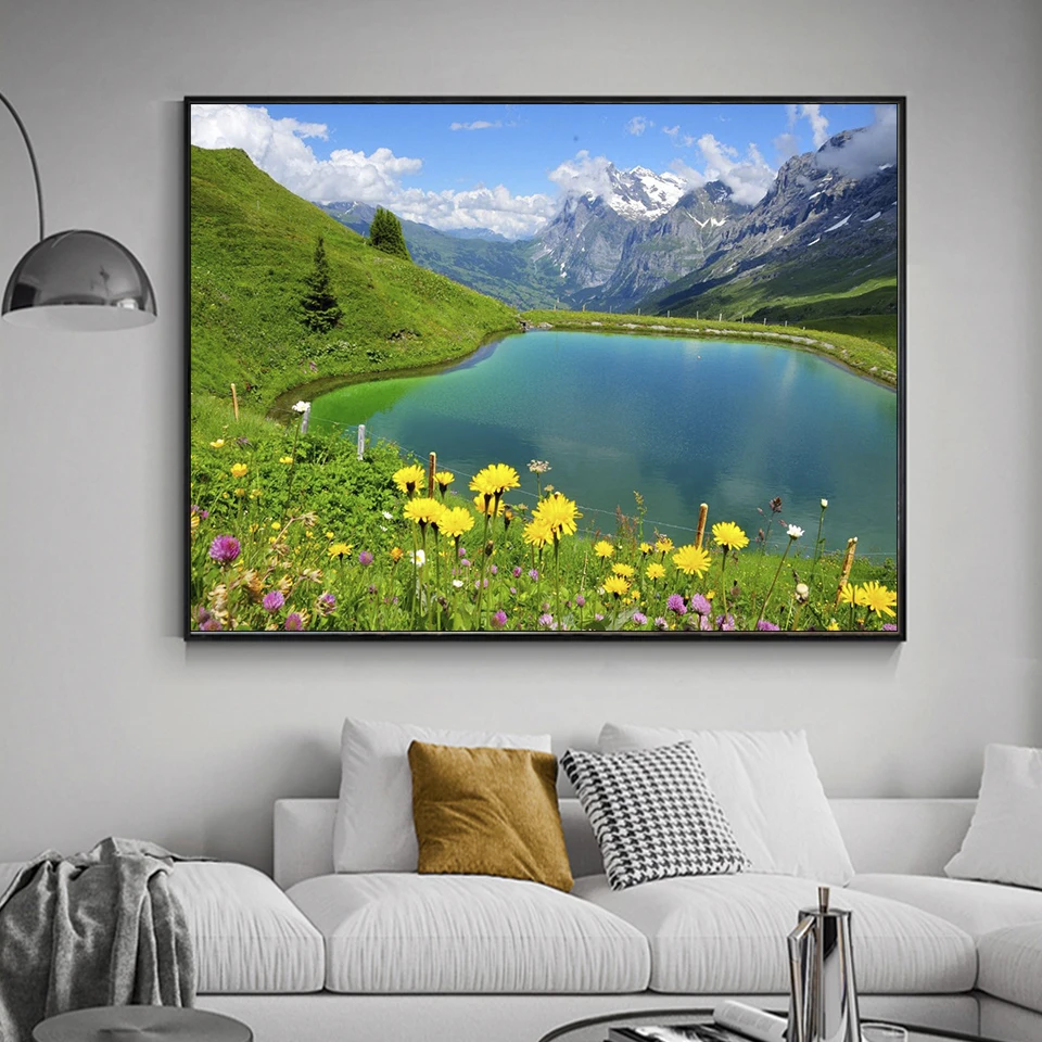MomoArt Diamond Painting Flowers Full Square Drill Diamond Mosaic Mountain 5D DIY Art Beaded Embroidery Landscape Home Decor diamond painting diamond art painting kit diamond painting set 4125887