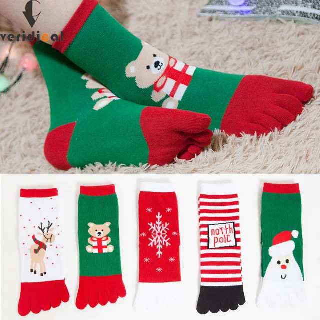 5 Pairs Christmas Toe Socks: A Festive Fashion Statement