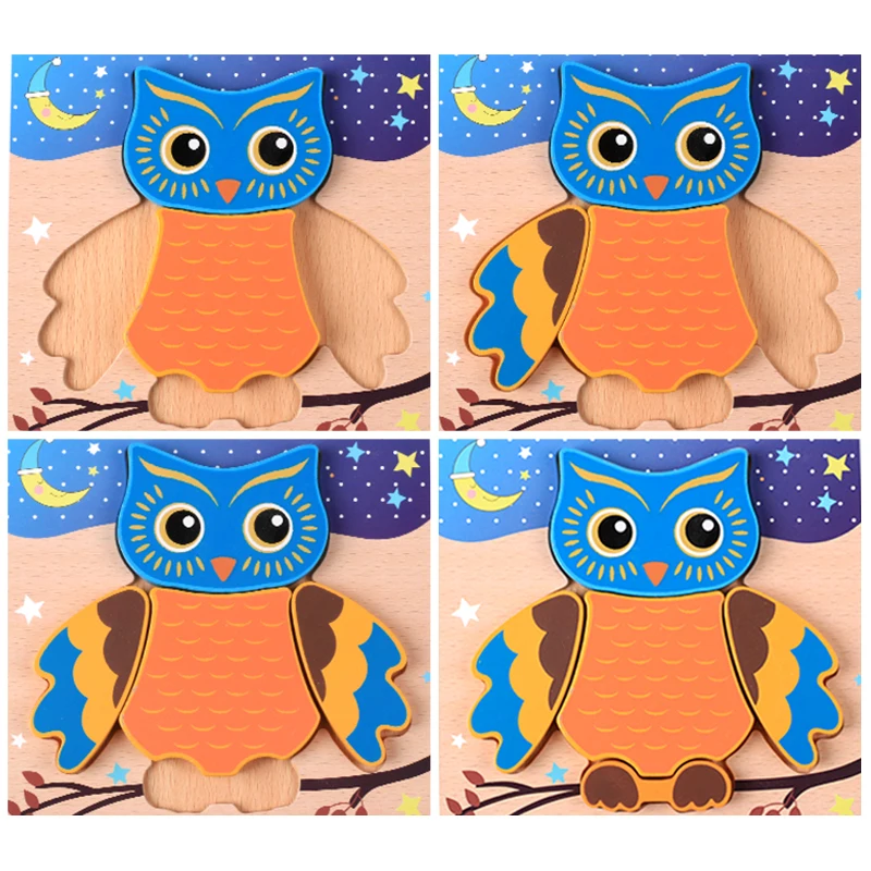 Montessori Materials Clever Board Montessori Educational Wooden Toys For Children Owls 3D Puzzles for Toddlers Baby Teaching Aid Montessori Materials Clever Board Montessori Educational Wooden Toys For Children Owls 3D Puzzles for Toddlers Baby Teaching Aid