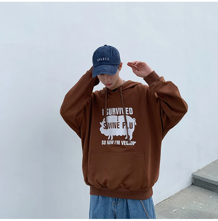 LAPPSTER Мужская негабаритная Толстовка Harajuku с капюшоном Мужская корейская мода толстовки Толстовка уличная хип хоп темно-синяя Толстовка