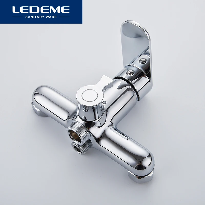 LEDEME Bathroom Bathtub Faucet 1 set Chrome Plated Outlet Pipe Bath Shower Bathtub Faucets Surface Brass Faucets Head L2210