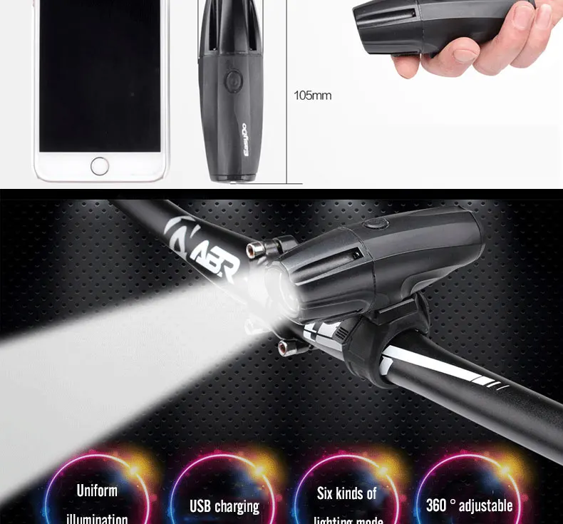 EasyDo Водонепроницаемая велосипедная фара USB светодиодный перезаряжаемый MTB горная дорога сигнальные огни для велосипеда наружная ручная лампа велосипедная фара