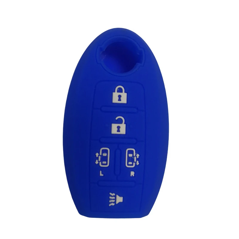 Чехол для пульта дистанционного управления для ключей для Nissan Jdm E51 Elgrand Smart Key 5 Кнопка чехол для ключа чехол для 2004-2011 Автомобильный Брелок - Название цвета: Синий