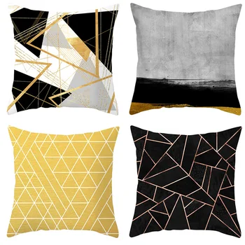Geometry Black And White Pillow Cover Home Sofa Back Cushion Cover For Bedroom Home Office Decorative
