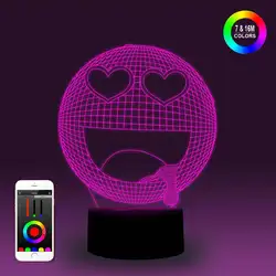 NiteApps 3D смеющееся лицо ночник настольная Иллюзия украшение лампа подарок на день рождения приложение/сенсорное управление