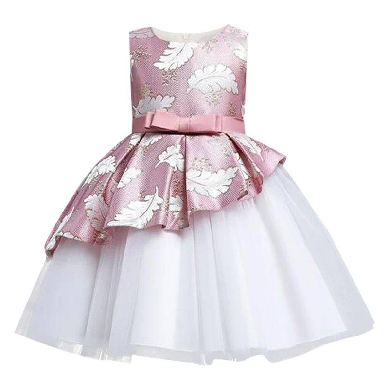 

Baby full moon formal communion party embroidery stitching dress 2021 new flower girl wedding party evening dress