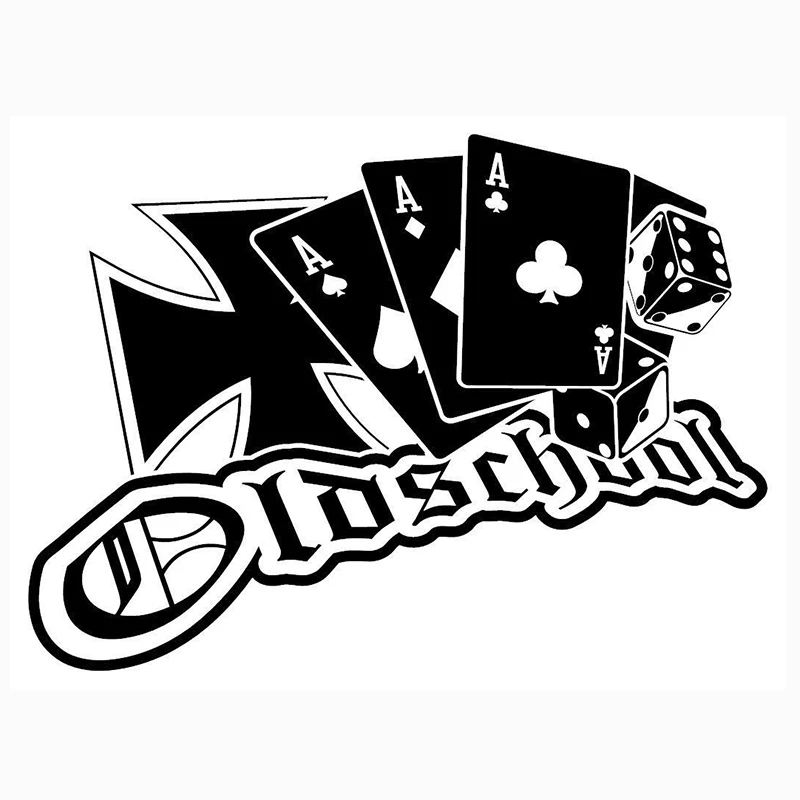 

Old School Car Sticker Humor Logo Map Poker Vinyl Decals Motorcycle Sticker Tuning Malt Rear Window Car Accessories