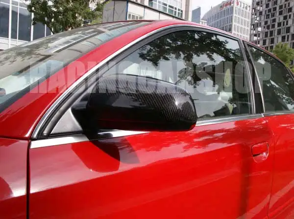Зеркальные чехлы из настоящего углеродного волокна 1 пара для AUDI A3 8P 8PA A4 B6 B7 A6 A071M