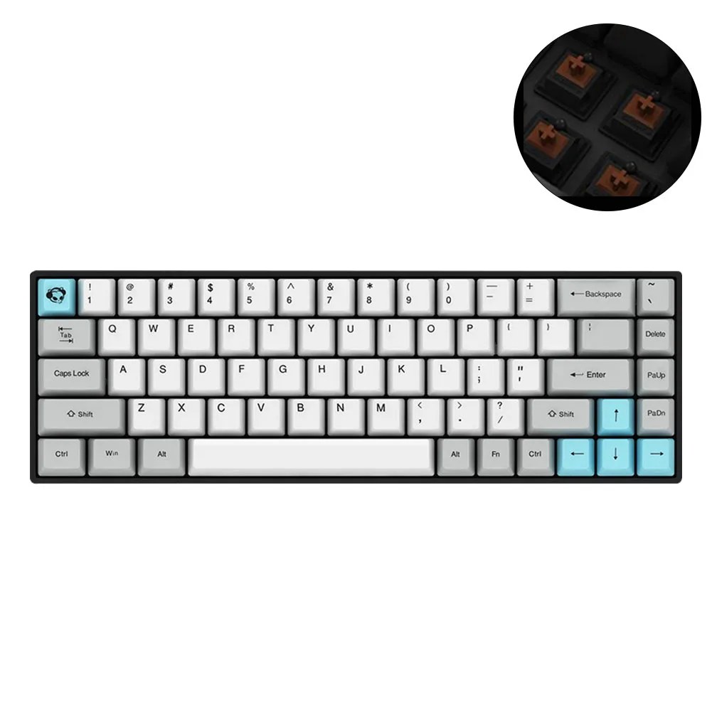 

68 Keys Home Gaming Mechanical Keyboard Wireless Noise Reduction Computer Office Dual Mode Switchable Bluetooth Sensitive