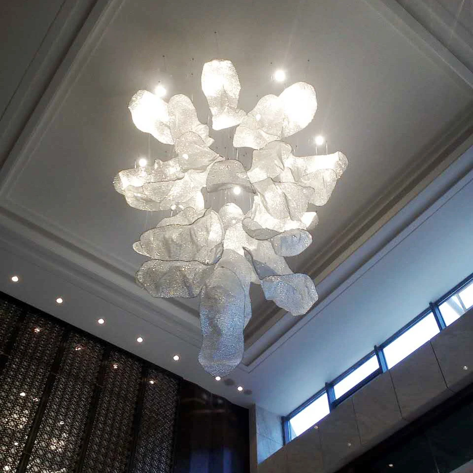 Отель светильник для Холла вилла отдел продаж торговый центр клубный дом кленовый лист стекло декоративные элементы большой подвесной