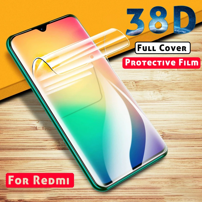 38D полное покрытие Гидрогелевая пленка для Xiaomi Redmi Note 8 7 6 5 Pro Защита экрана для Xiaomi Redmi 7 6 K20 Pro 8 6A 7A не стекло