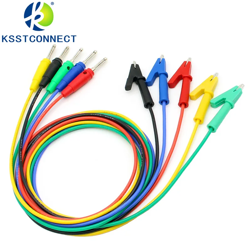 Высокогибкий силиконовый Штабелируемый штекер типа банан 16awg 4 мм|crocodile plug|silicone clipplug male |