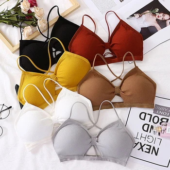 

Sexy Bra For Women Wrapped Chest Underwear Bralette Push Up Bra Backless Padded Bow Wireless Women Lingerie Fashion New
