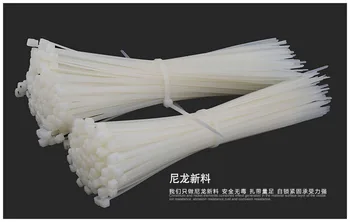 

Self-locking cable tie 4*200mm large strapping plastic snap fastener strap cord white/black 500PCS