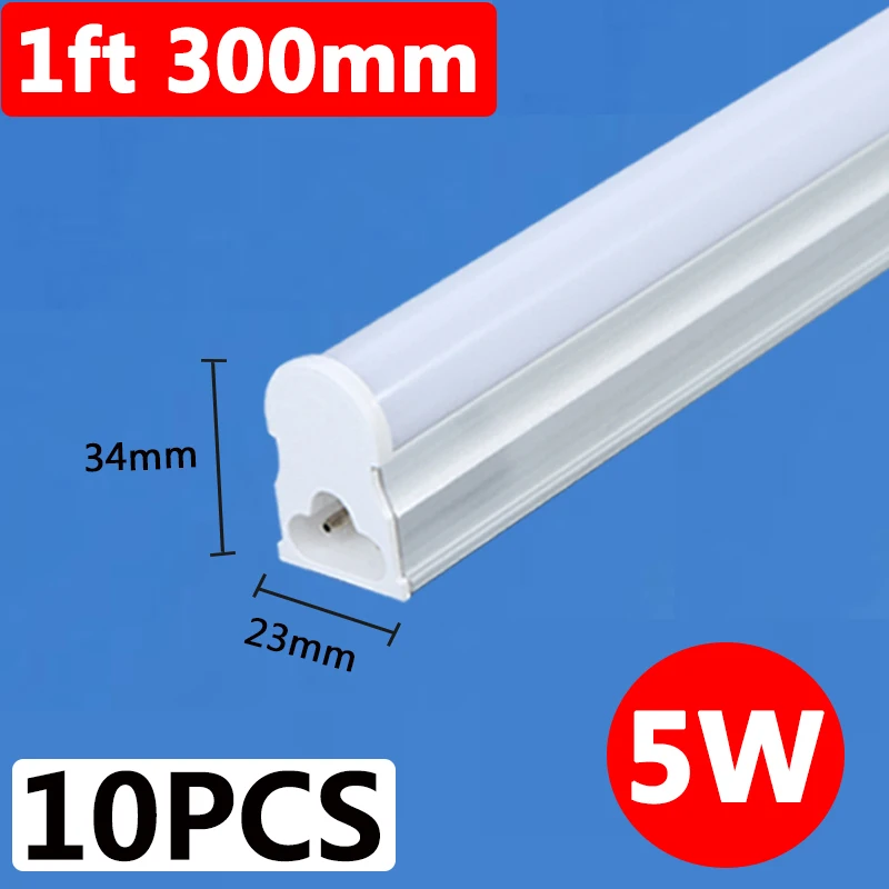 5W 30CM 10PCS T5 светодиодный трубчатый светильник 220 В лампа 120 см 1200 мм 90 см 60 см интегрированный трубчатый светильник ing T5 настенный светильник Теплый Холодный белый точечный светильник - Испускаемый цвет: 5W 30CM 10PCS