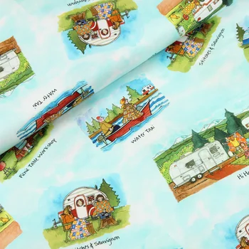 

110cm Wide Plain Cotton Fabric Nordic Style Digital Printing Cartoon Fabrics Patchwork Handmade DIY Clothing Sewing Accessories