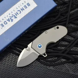 Benchmade 756 Mini Folding Knife High Quality Titanium Alloy M390 Powder Steel High Hardness Pocket Knives EDC Defenses Tool