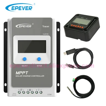 

solar charger mppt EPEVER solar power controller 12V/24V Tracer4210AN MT50 Meter and USB cable 40A 40amp Temp sensor cable