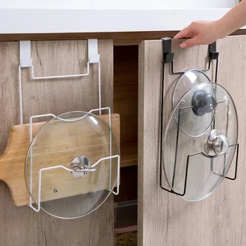 

Iron Pot Lid Rack Cutting Board Holder Kitchen Cabinet Hanging Shelf Cupboards Rack Organizer Towel Holder Kitchen Accessories