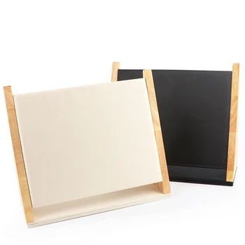 

Wood+Leather Necklace Pendant Display Stand Holder Women Jewelry Display Rack Holder Storage Case