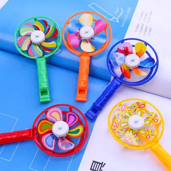 

5Pcs Children Coloful Windmill Whistle Musical Developmental Toy Party Props Plastic Whistling Handle Toys