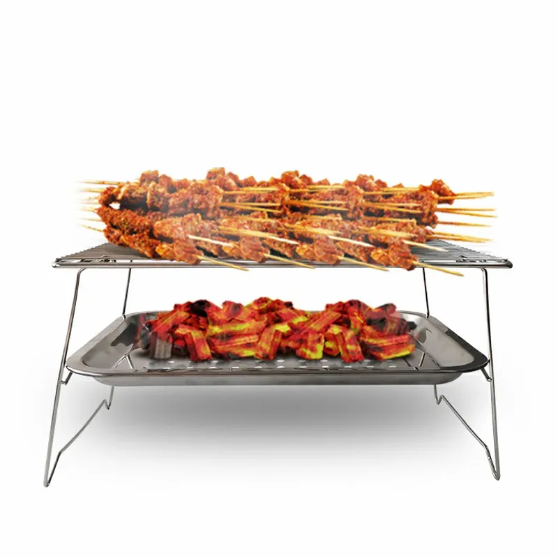 Portable home outdoor metal barbecue rack Mini foldable grill |