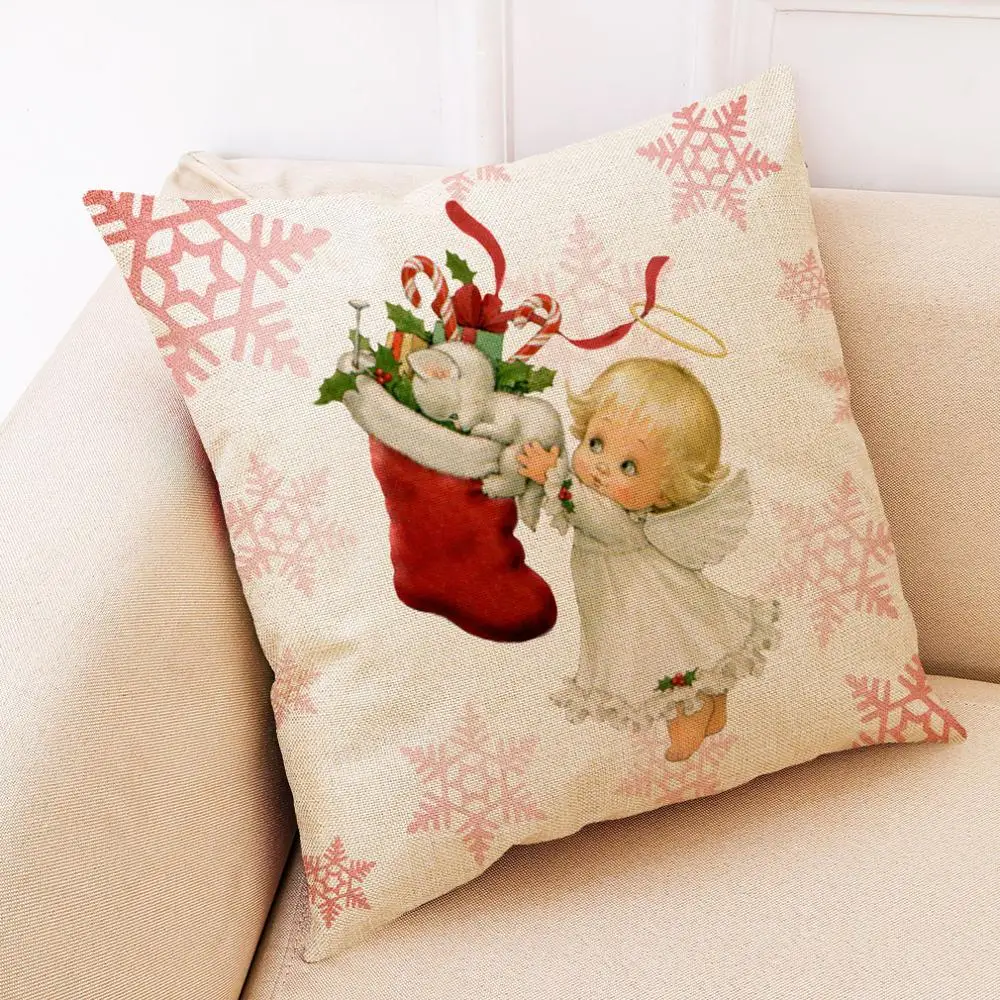 45*45 см Автомобильная домашняя наволочка для дивана Рождественская декоративная наволочка для подушки