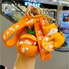 New Cartoon Orange Cat Keychain Cute Good Luck Bag Car Metal Keyring Soft PVC Lanyard Girl Boy Lover Gift 1